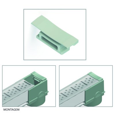 Terminal p/Grelha 10 cm Cinza CP13