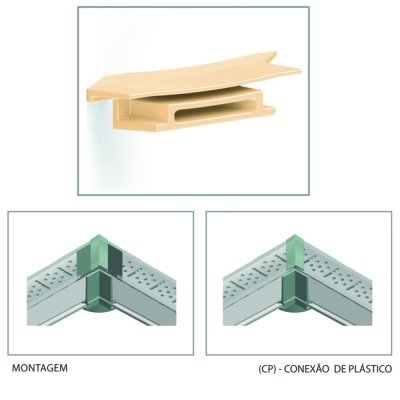 Emenda p/Grelha 3,5 cm 45� Bege CP15
