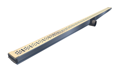 Ralo Linear TopBox Grelha 3,5 cm 100 cm Saida Central Horizontal Bege