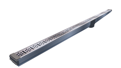 Ralo Linear TopBox Grelha 3,5 cm 100 cm Saida Central Vertical Anodizado