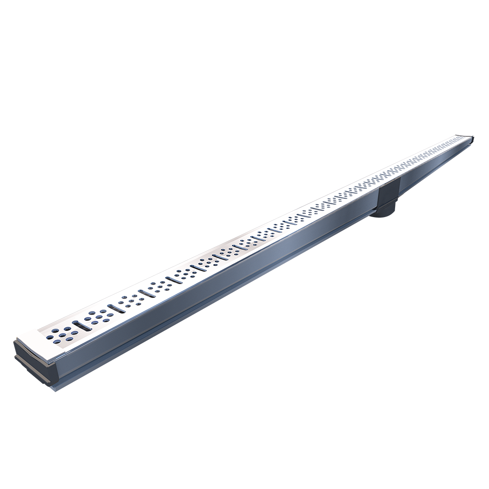 Ralo Linear TopBox Grelha 5 cm 80 cm Saida Central Vertical Branco
