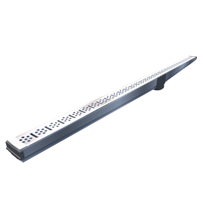 Ralo Linear TopBox Grelha 5 cm 80 cm Saida Central Vertical Branco