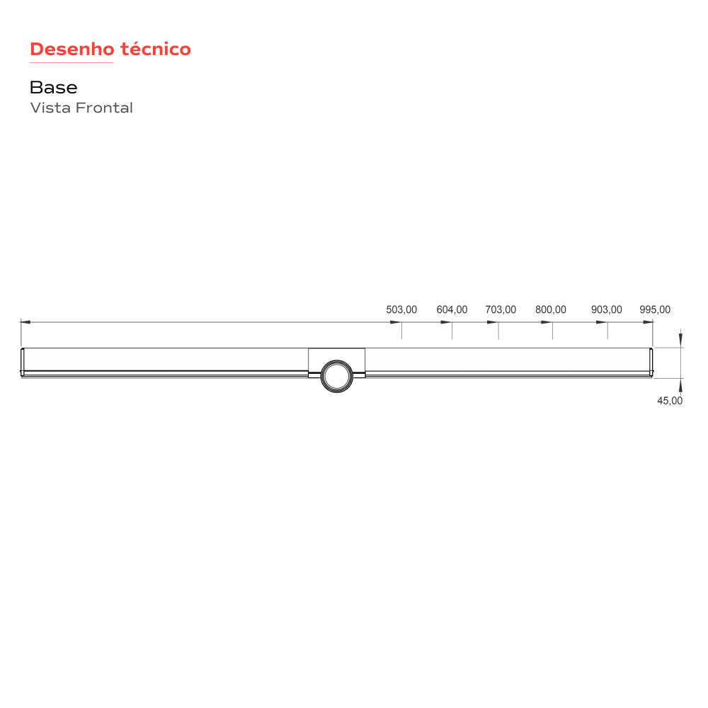 Ralo Linear TopBox Oculto 5 cm x 60 cm Com Sa�da Central Horizontal