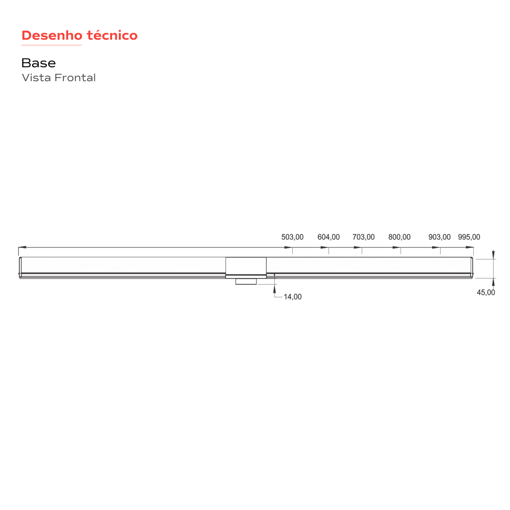 Ralo Linear TopBox Oculto 5 cm x 60 cm Com Sa�da Central Vertical