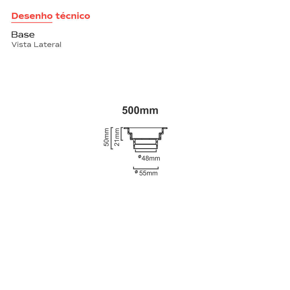 Ralo Linear Oculto 50 cm Sa�da Central Versatile