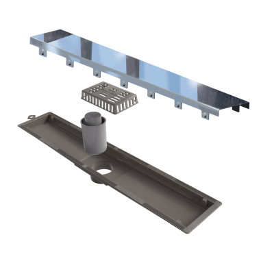 Ralo Linear Inox 50 cm Sa�da Central Inox Polido Versatile