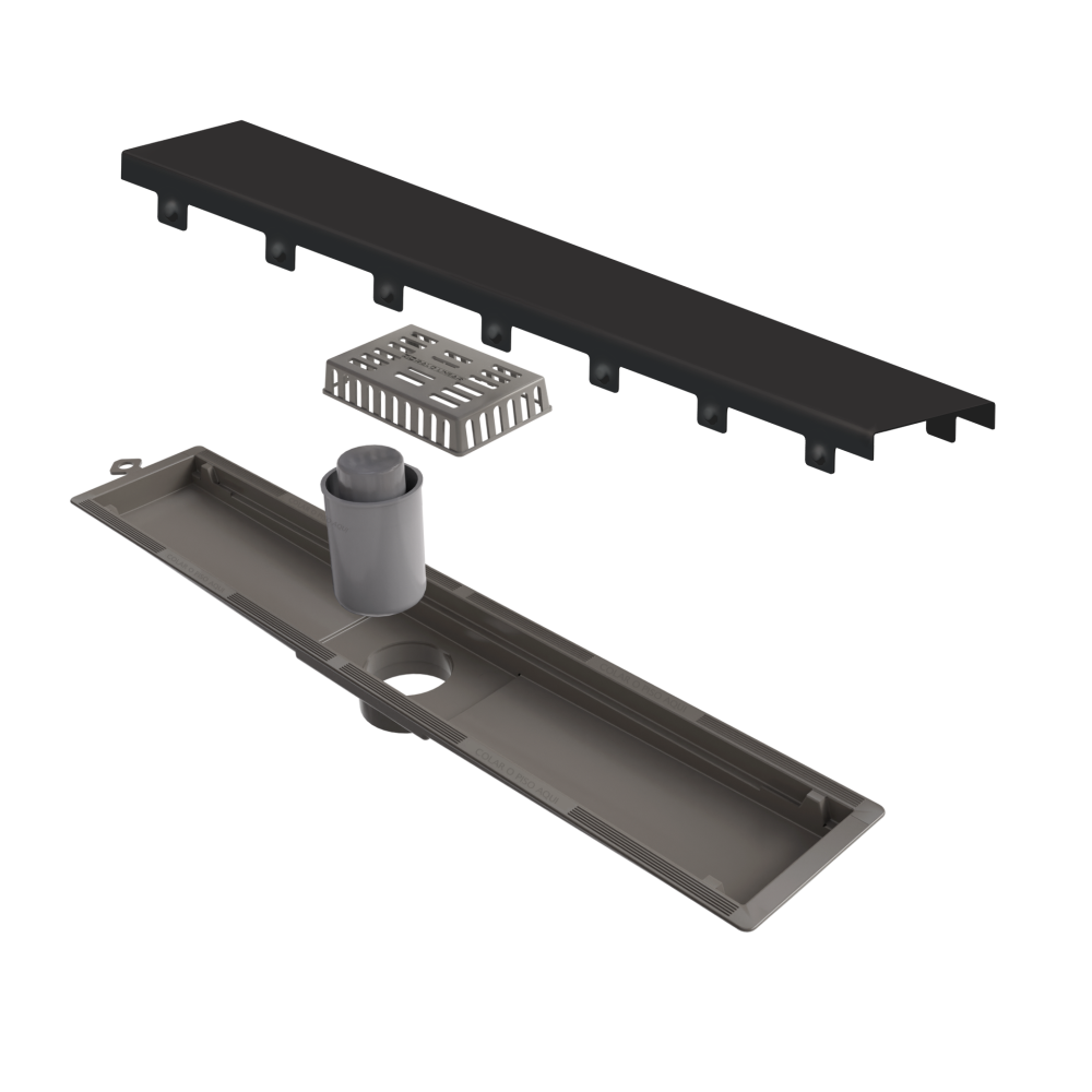 Ralo Linear Inox 50 cm Sa�da Central Grafite Versatile