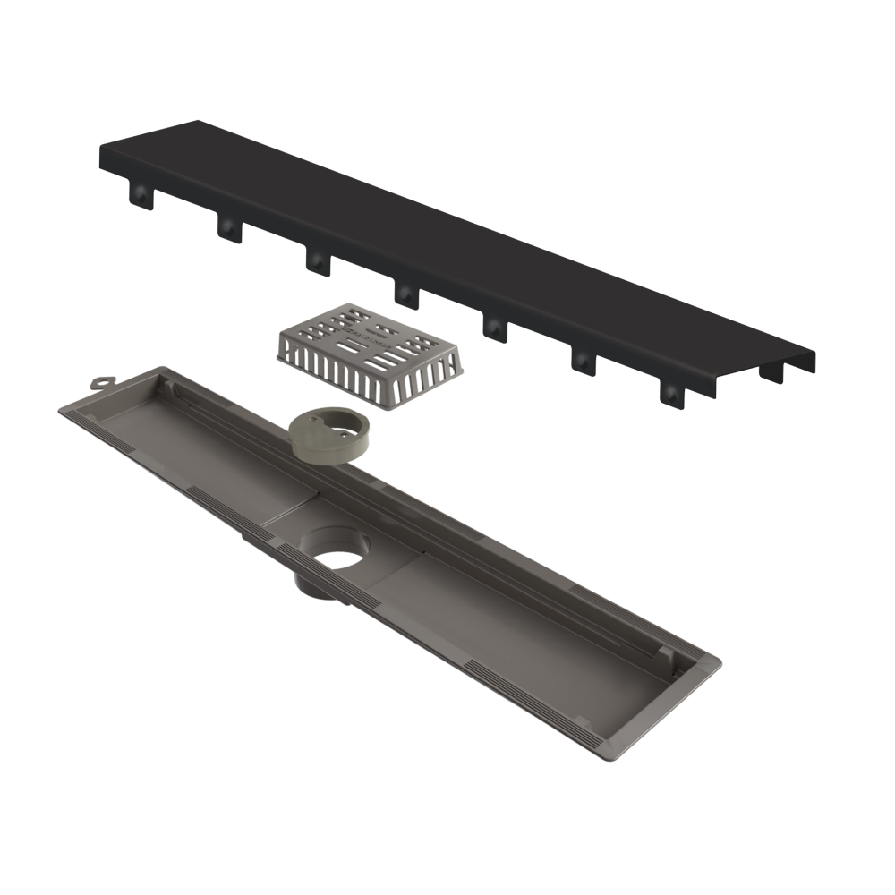 Ralo Linear Inox 50 cm Sa�da Central Grafite Versatile