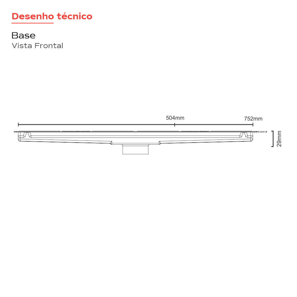 Ralo Linear Inox 50 cm Sa�da Central Grafite Versatile