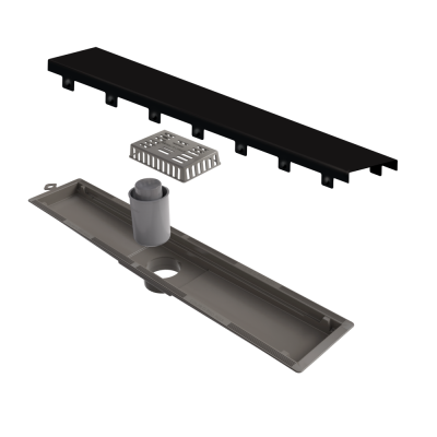 Ralo Linear Inox 50 cm Sa�da Central Black Matte Versatile