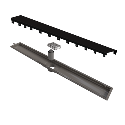 Ralo Linear Inox 75 cm Sa�da Central Black Matte Versatile