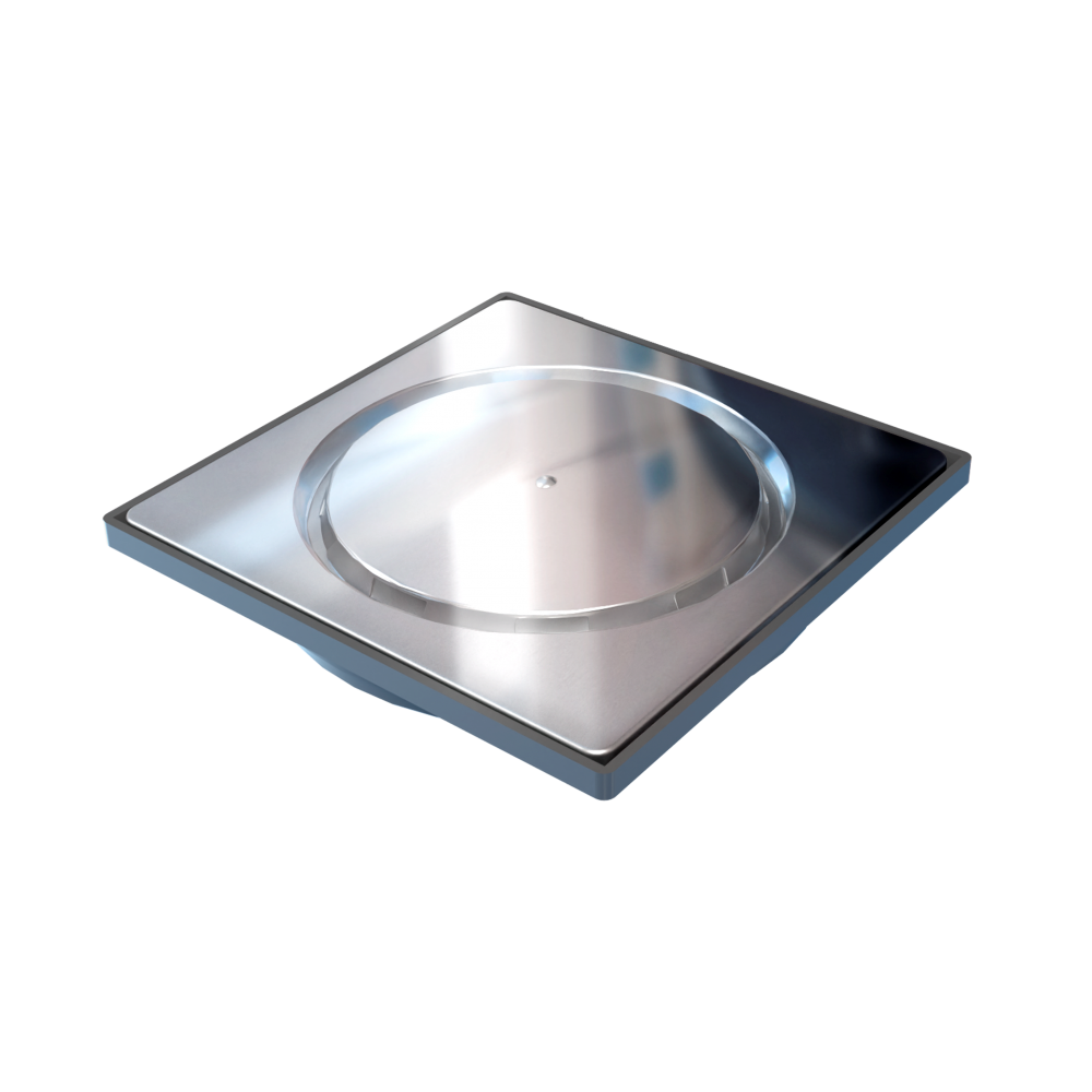 Grelha Abre e Fecha Novii Inox Polido 15 cm x 15 cm com Porta Grelha