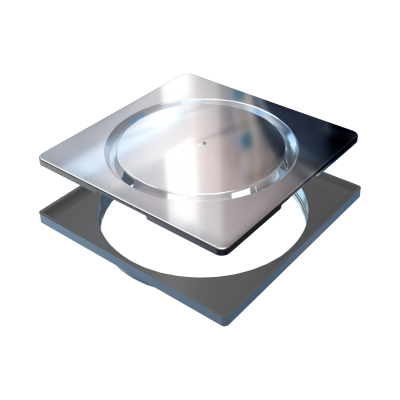 Grelha Abre e Fecha Novii Inox Polido 15 cm x 15 cm com Porta Grelha