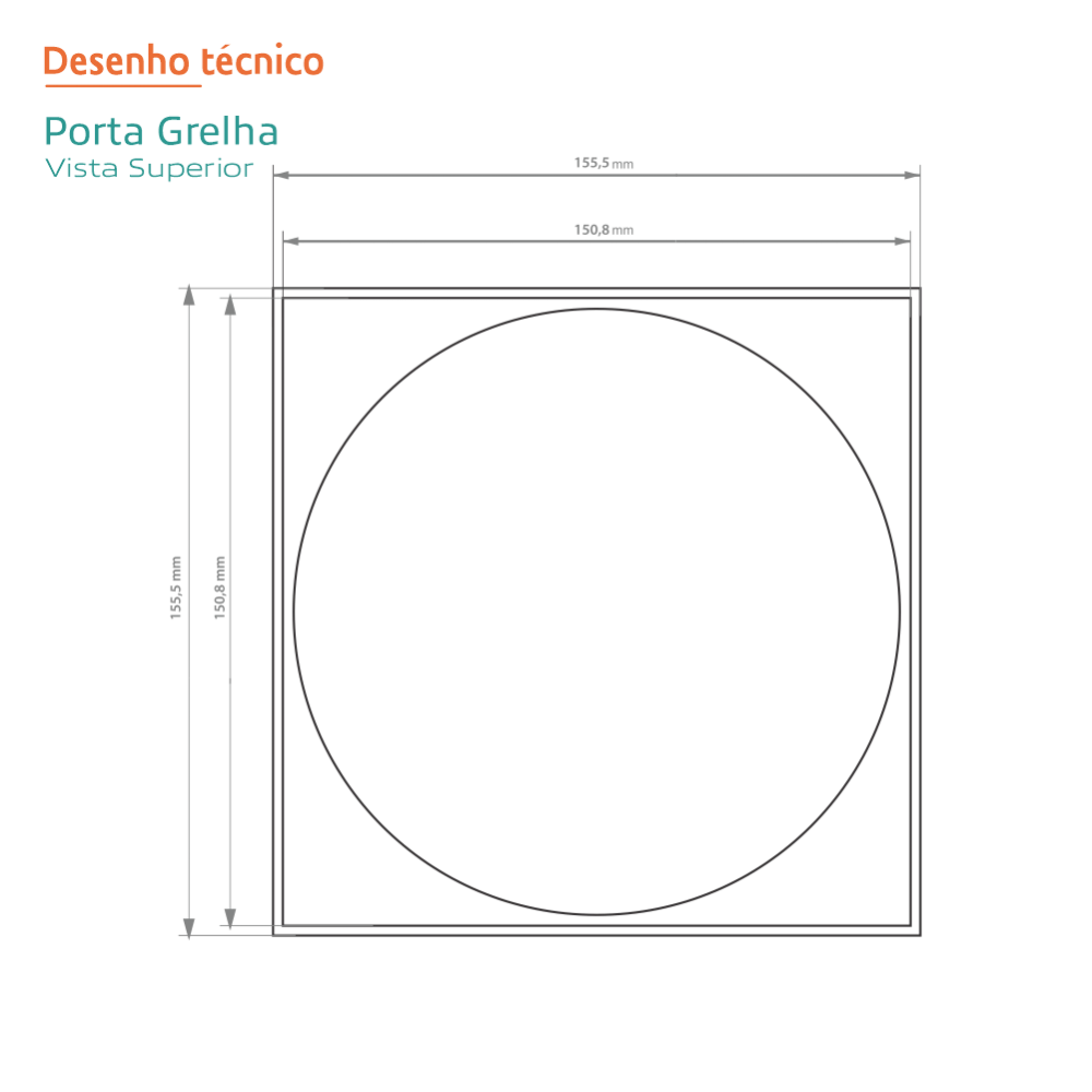 Grelha Abre e Fecha Novii Inox Escovado 15 cm x 15 cm com Porta Grelha
