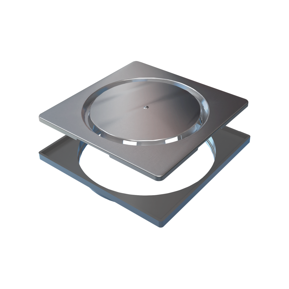 Grelha Abre e Fecha Novii Inox Escovado 15 cm x 15 cm com Porta Grelha