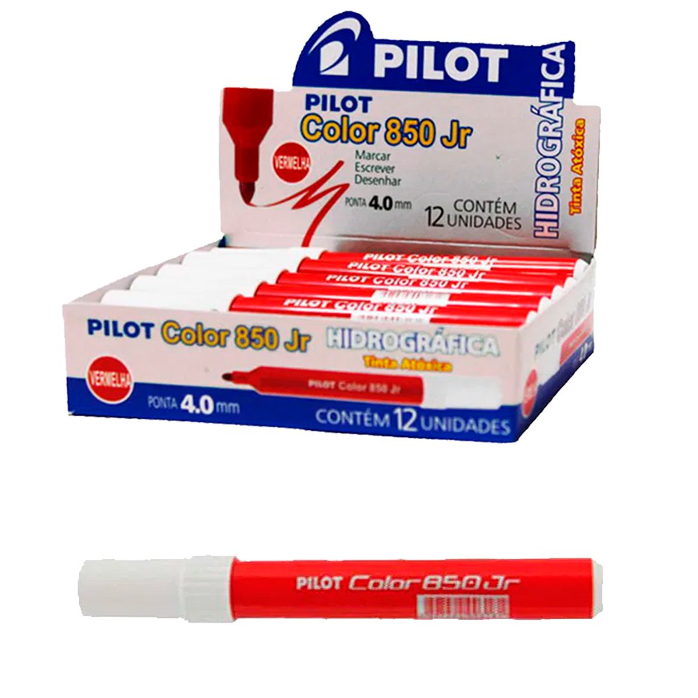 CANETA HIDROCOR PILOT COLOR 850 VERMELHA C/12