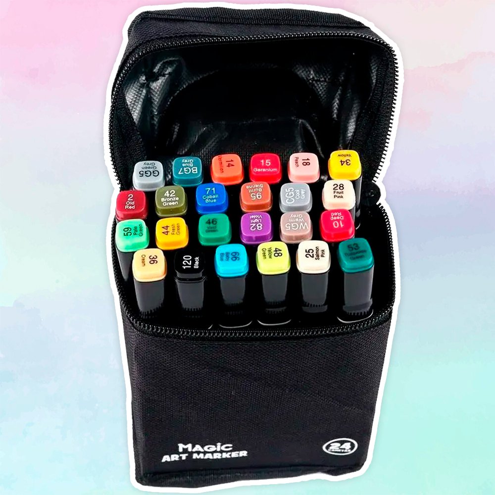 CANETA HID.24 CORES PONTA DUPLA KIT
