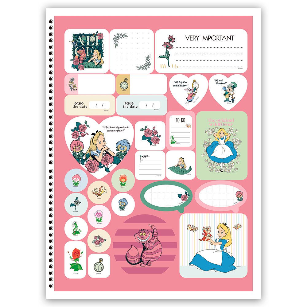 CADERNO 01X1 CAPA DURA 80FLS ANIMATIVA ALICE C/4 | JC Atacado de