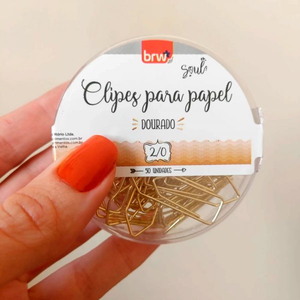 CLIPS COLORIDO N2/0 BRW DOURADO C/50